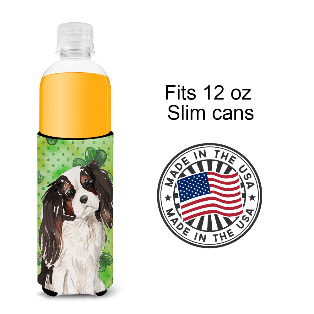 Tricolor Cavalier Spaniel St. Patrick's  Ultra Hugger for slim cans BB9542MUK