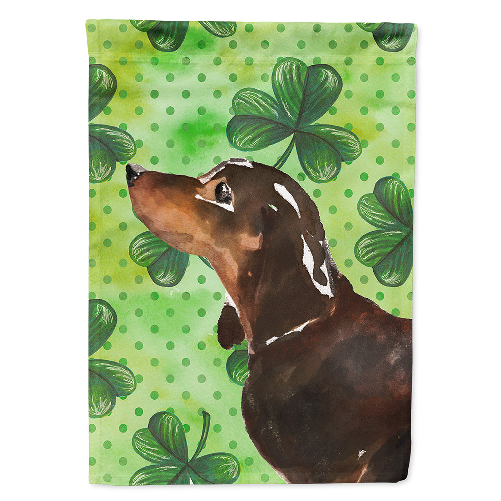 Black and Tan Dachshund St. Patrick&#39;s Flag Canvas House Size BB9545CHF  the-store.com.