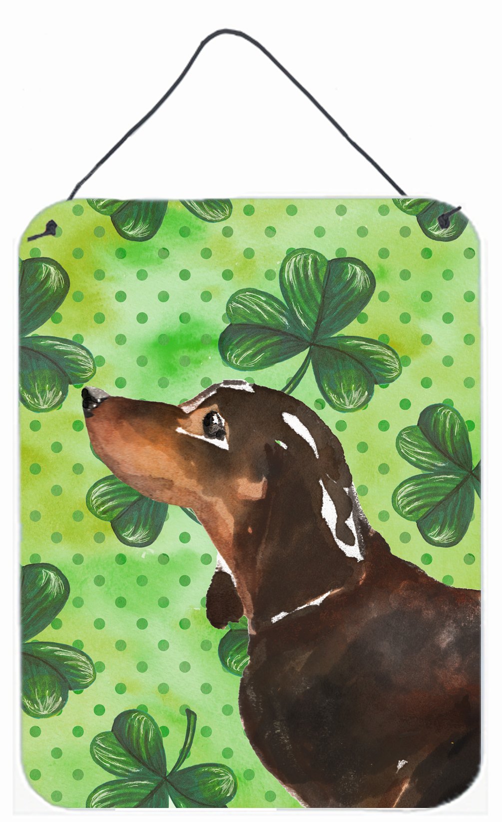 Black and Tan Dachshund St. Patrick&#39;s Wall or Door Hanging Prints BB9545DS1216 by Caroline&#39;s Treasures