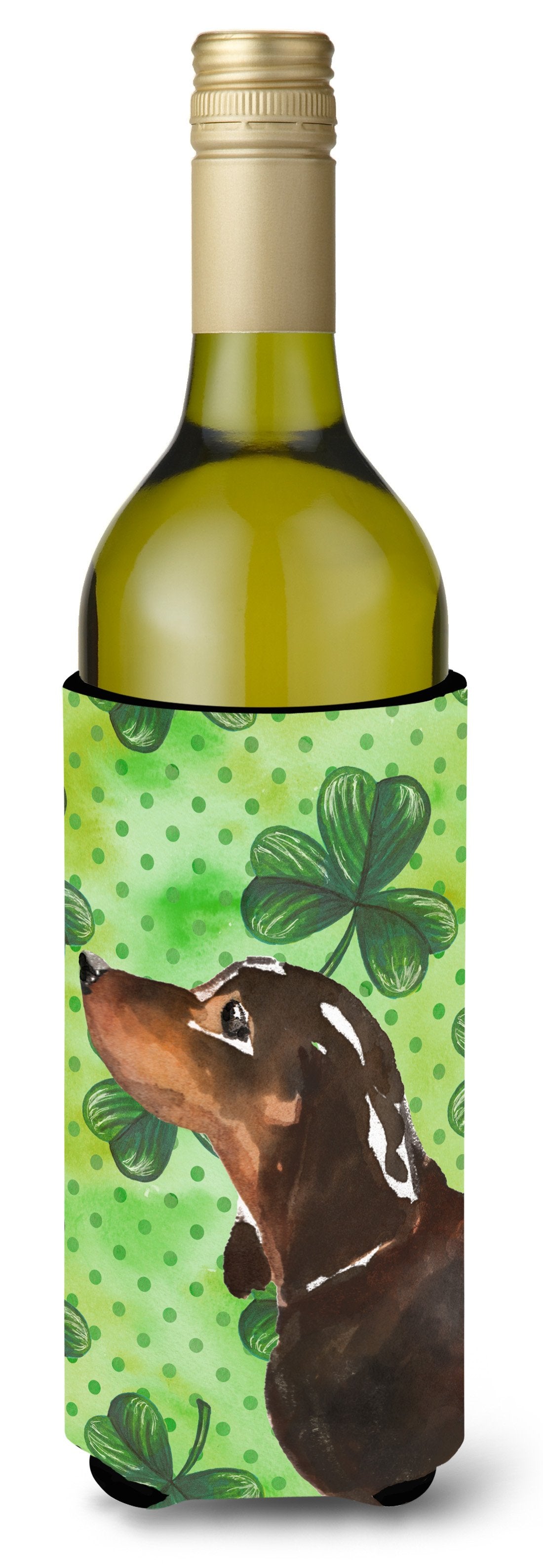Black and Tan Dachshund St. Patrick's Wine Bottle Beverge Insulator Hugger BB9545LITERK by Caroline's Treasures