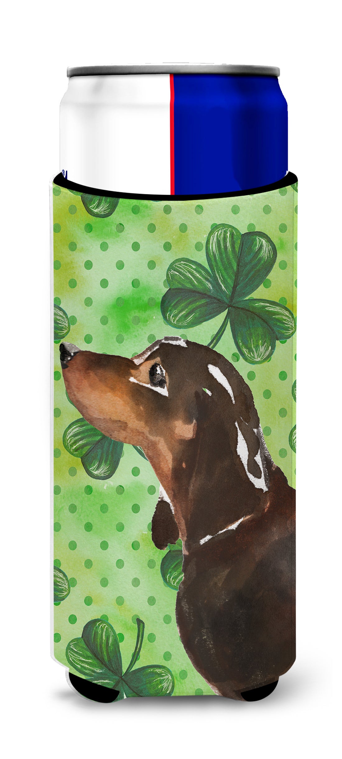 Black and Tan Dachshund St. Patrick&#39;s  Ultra Hugger for slim cans BB9545MUK  the-store.com.