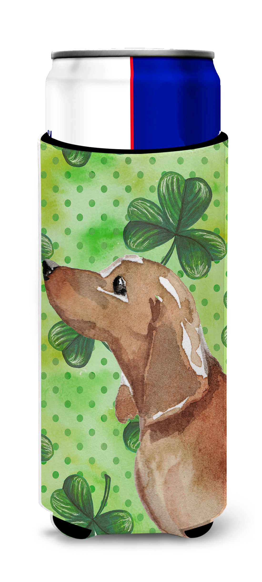 Red Tan Dachshund St. Patrick&#39;s  Ultra Hugger for slim cans BB9546MUK
