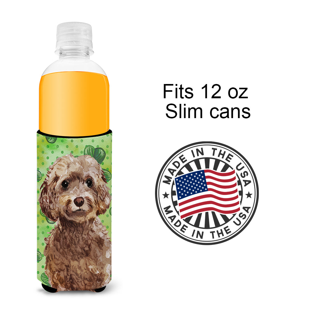 Brown Cockapoo St. Patrick's  Ultra Hugger for slim cans BB9549MUK