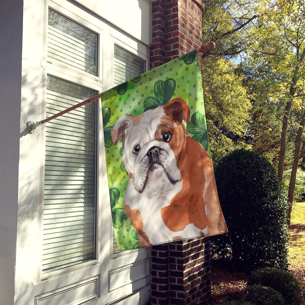 English Bulldog St. Patrick's Flag Canvas House Size BB9556CHF