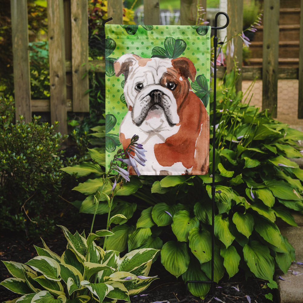English Bulldog St. Patrick's Flag Garden Size BB9556GF