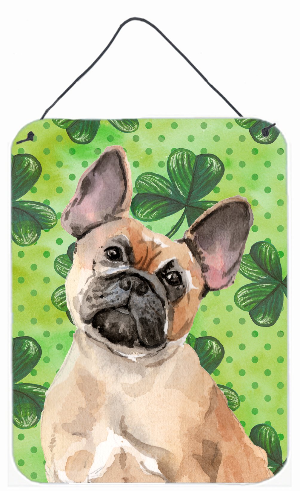 Fawn French Bulldog St. Patrick&#39;s Wall or Door Hanging Prints BB9557DS1216 by Caroline&#39;s Treasures