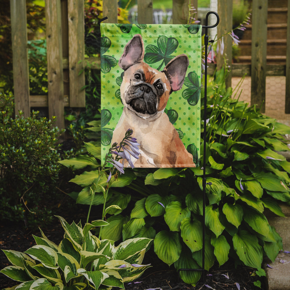 Fawn French Bulldog St. Patrick's Flag Garden Size BB9557GF  the-store.com.