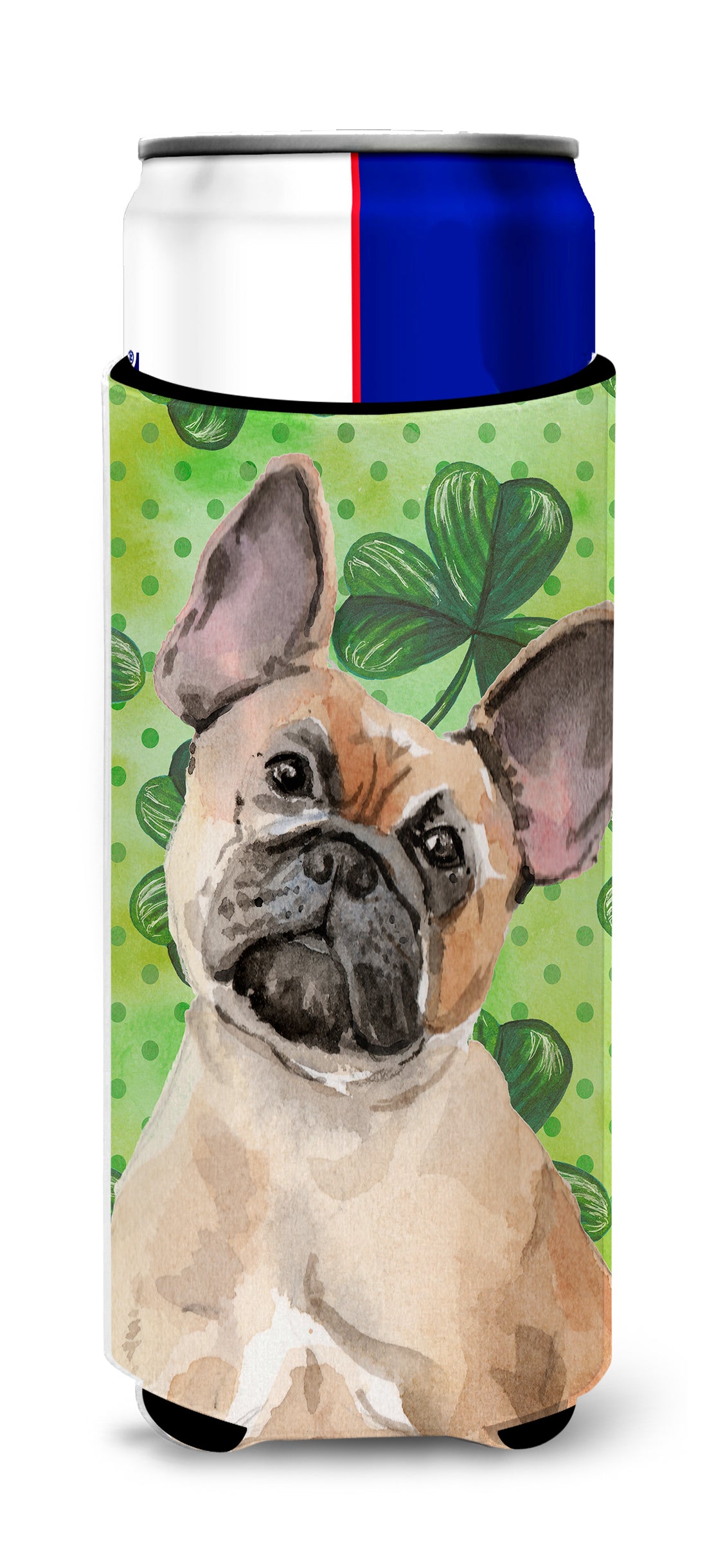 Fawn French Bulldog St. Patrick's  Ultra Hugger for slim cans BB9557MUK  the-store.com.