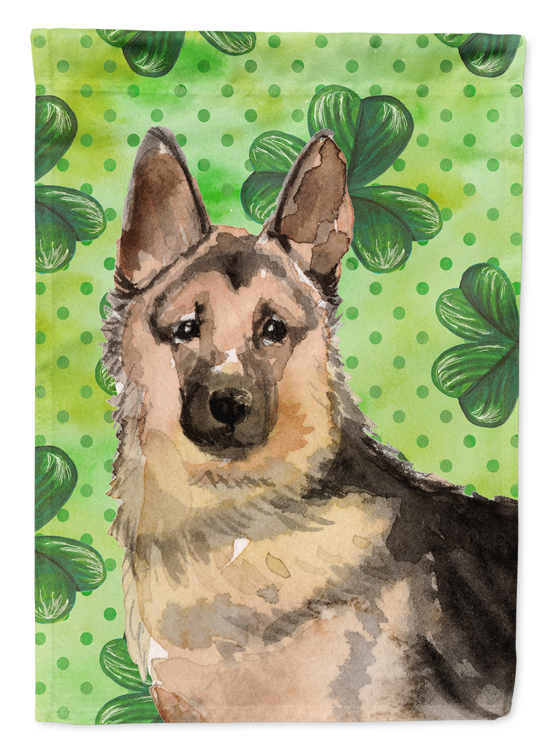 German Shepherd St. Patrick&#39;s Flag Canvas House Size BB9558CHF  the-store.com.