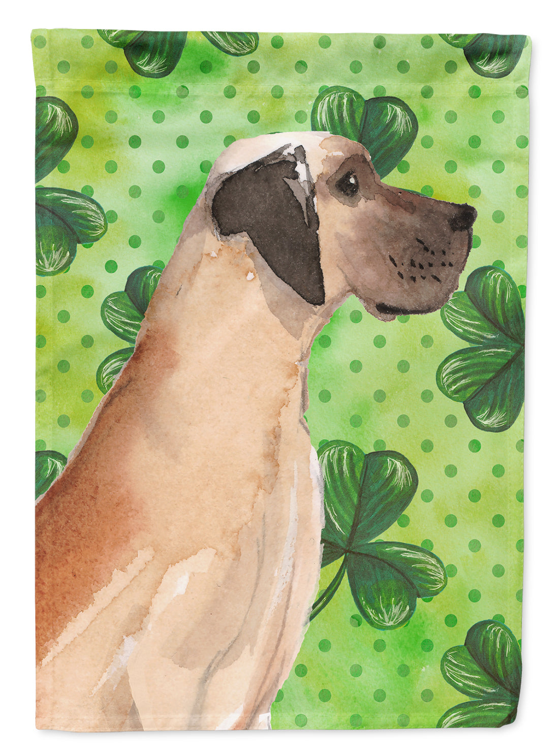 Fawn Natural Great Dane St. Patrick&#39;s Flag Canvas House Size BB9559CHF
