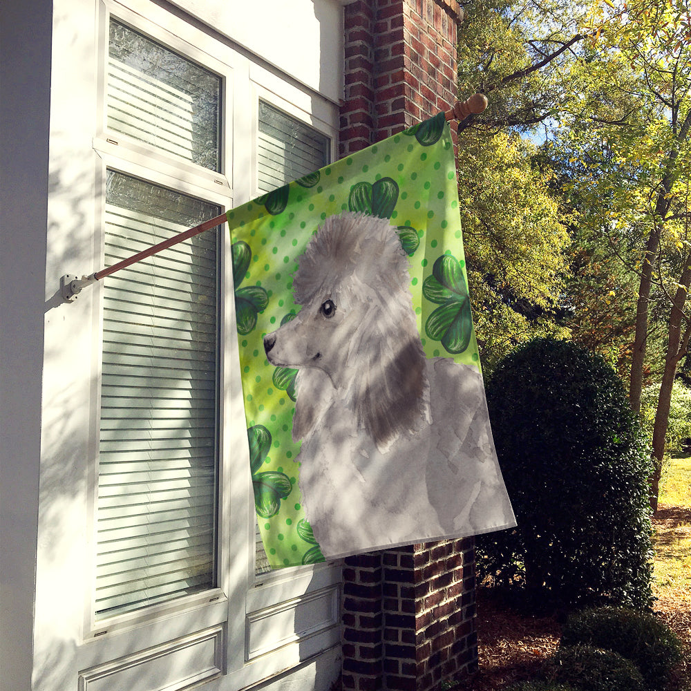 Grey Standard Poodle St. Patrick's Flag Canvas House Size BB9560CHF