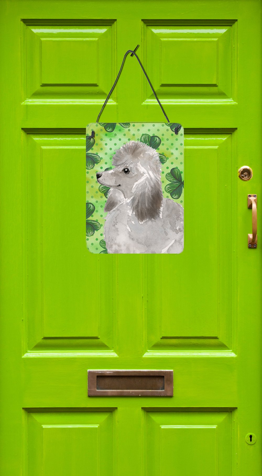 Grey Standard Poodle St. Patrick's Wall or Door Hanging Prints BB9560DS1216 by Caroline's Treasures