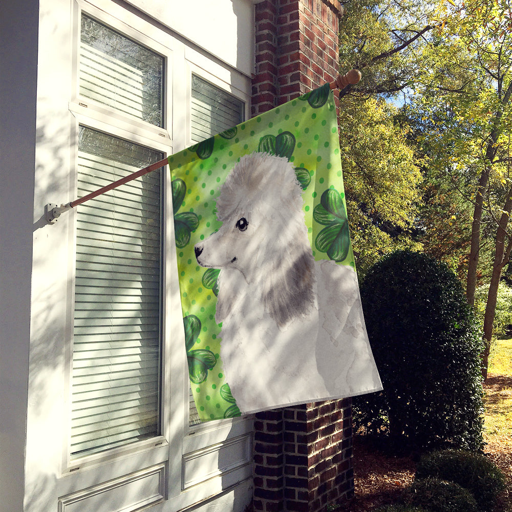 White Standard Poodle St. Patrick's Flag Canvas House Size BB9561CHF  the-store.com.