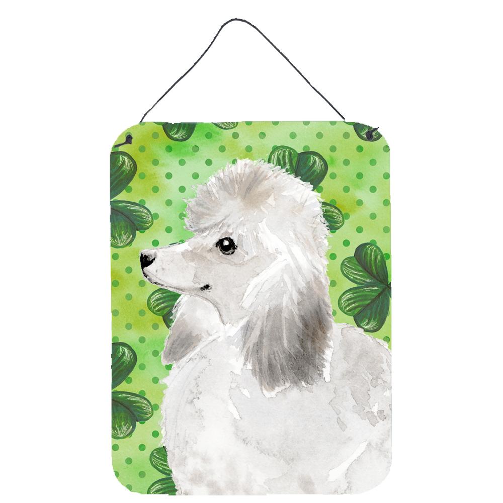 White Standard Poodle St. Patrick&#39;s Wall or Door Hanging Prints BB9561DS1216 by Caroline&#39;s Treasures