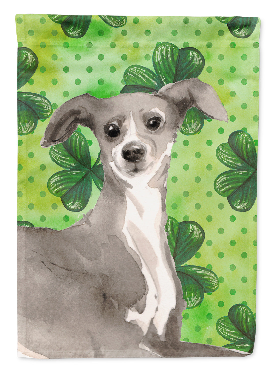 Italian Greyhound St. Patrick&#39;s Flag Canvas House Size BB9562CHF  the-store.com.