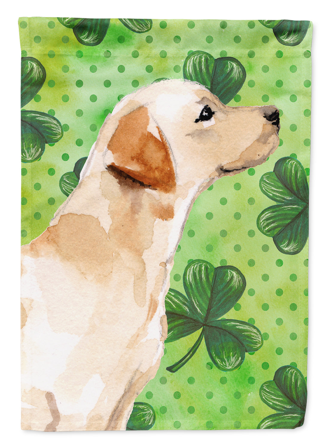 Yellow Labrador #2 St. Patrick's Flag Canvas House Size BB9563CHF  the-store.com.