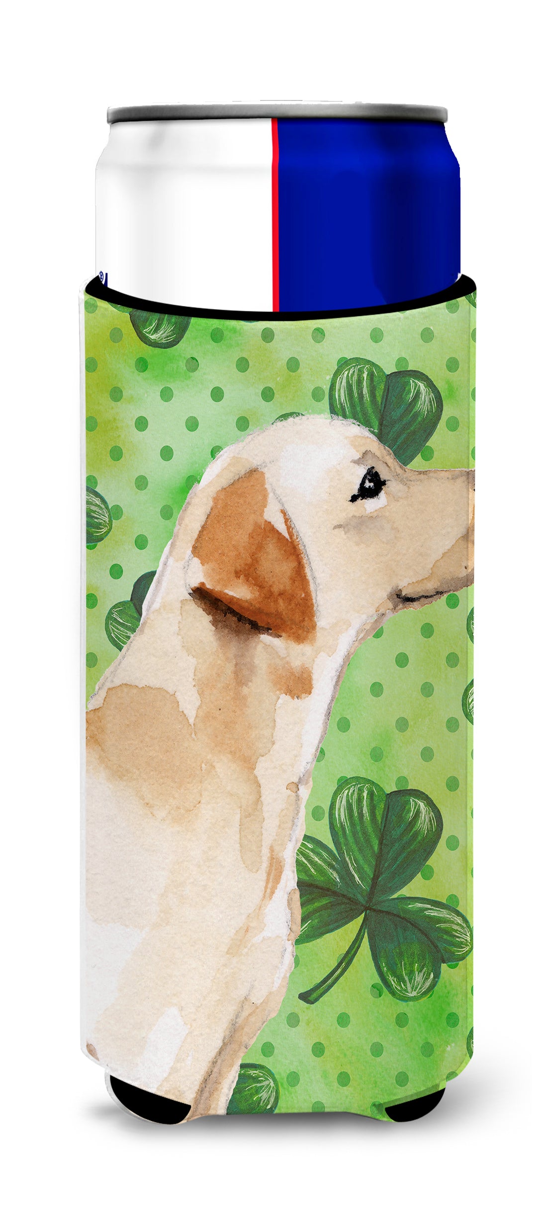 Yellow Labrador #2 St. Patrick&#39;s  Ultra Hugger for slim cans BB9563MUK  the-store.com.