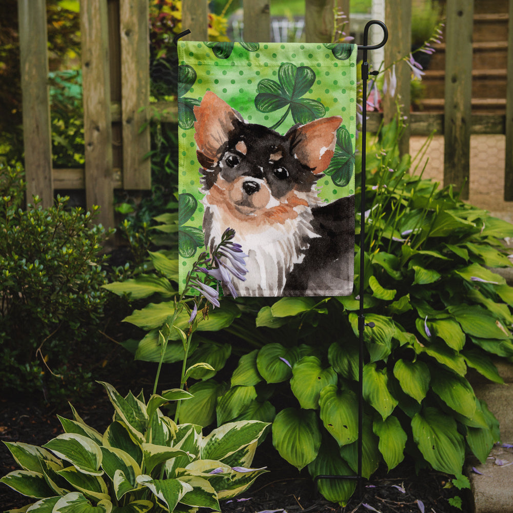Long Haired Chihuahua St. Patrick's Flag Garden Size BB9564GF