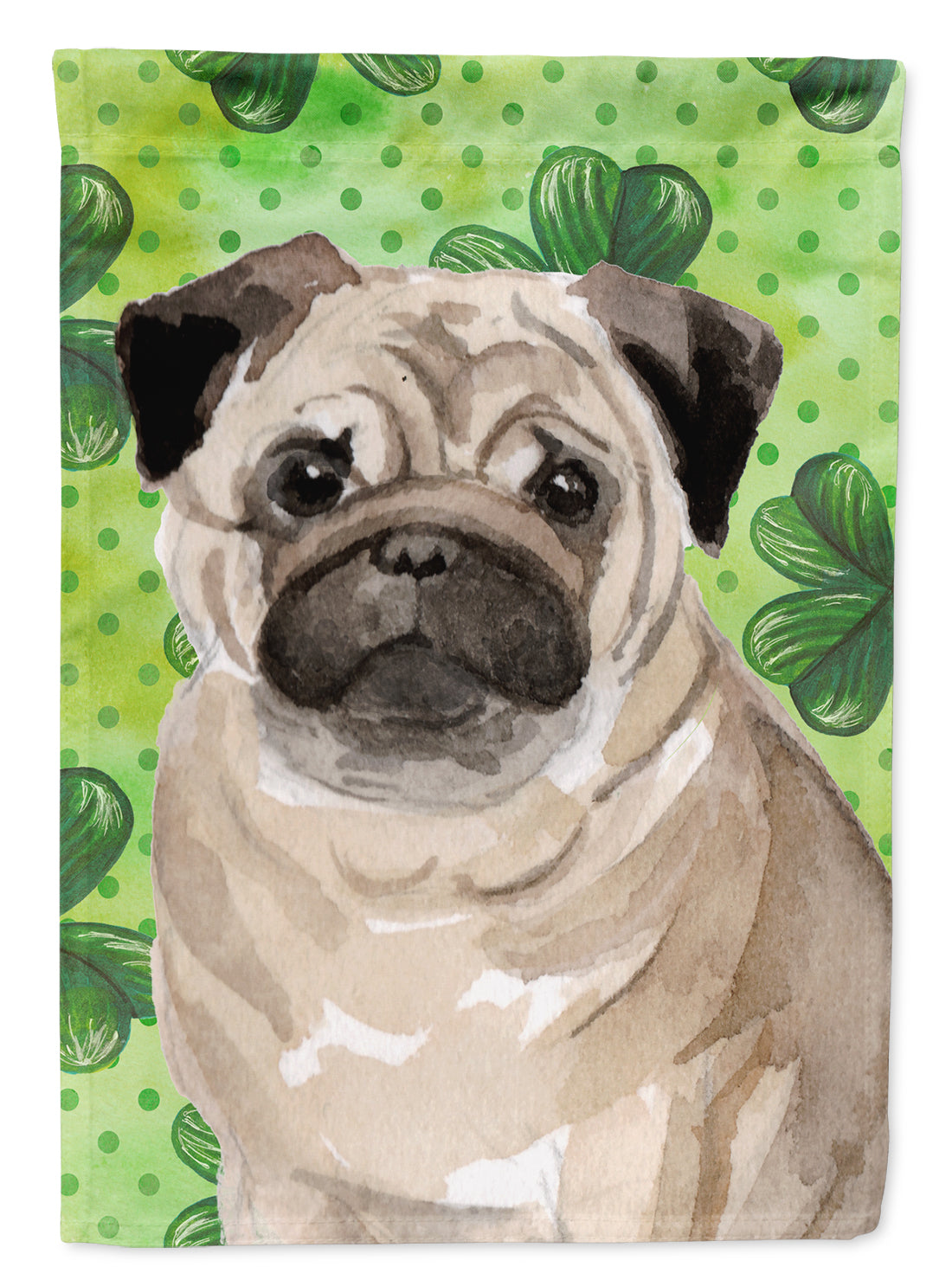 Fawn Pug St. Patrick&#39;s Flag Canvas House Size BB9566CHF  the-store.com.