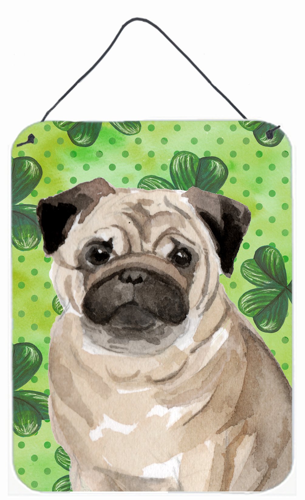 Fawn Pug St. Patrick&#39;s Wall or Door Hanging Prints BB9566DS1216 by Caroline&#39;s Treasures