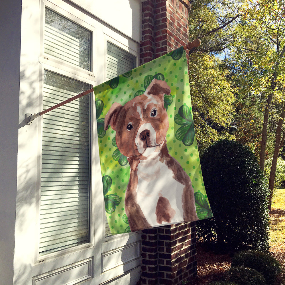 Red Staffie Bull Terrier St. Patrick's Flag Canvas House Size BB9567CHF  the-store.com.