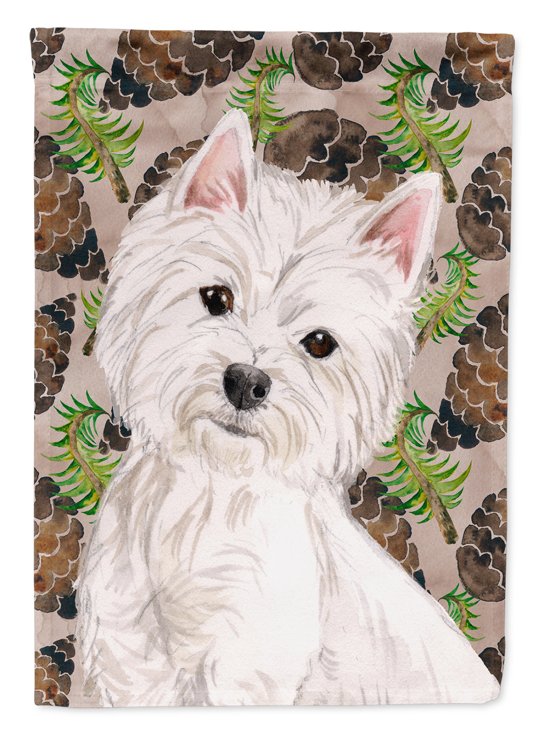 Westie Pine Cones Flag Canvas House Size BB9569CHF