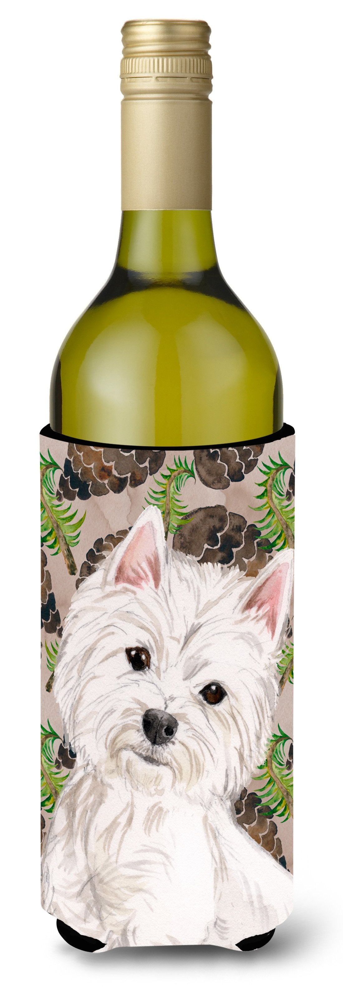 Westie Pine Cones Wine Bottle Beverge Insulator Hugger BB9569LITERK by Caroline&#39;s Treasures