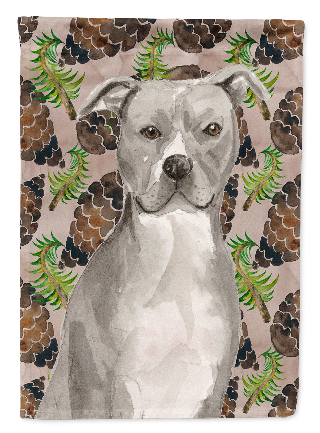 Staffordshire Bull Terrier Pine Cones Flag Canvas House Size BB9570CHF