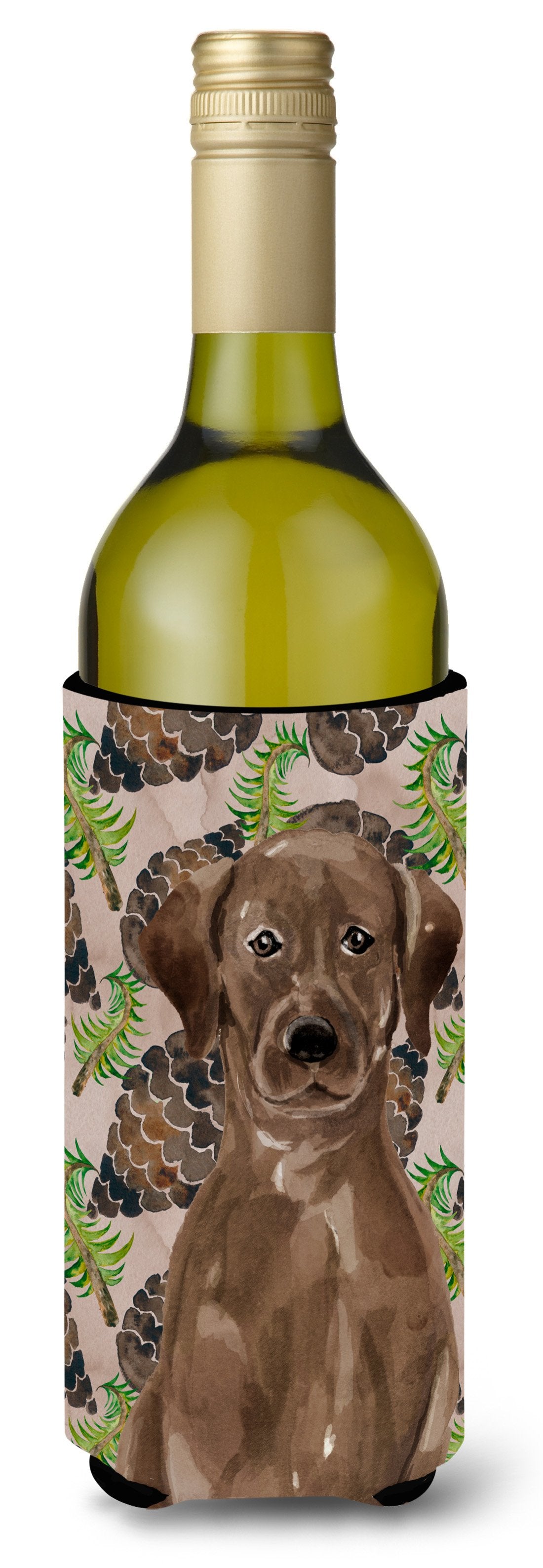 Chocolate Labrador Pine Cones Wine Bottle Beverge Insulator Hugger BB9575LITERK by Caroline&#39;s Treasures