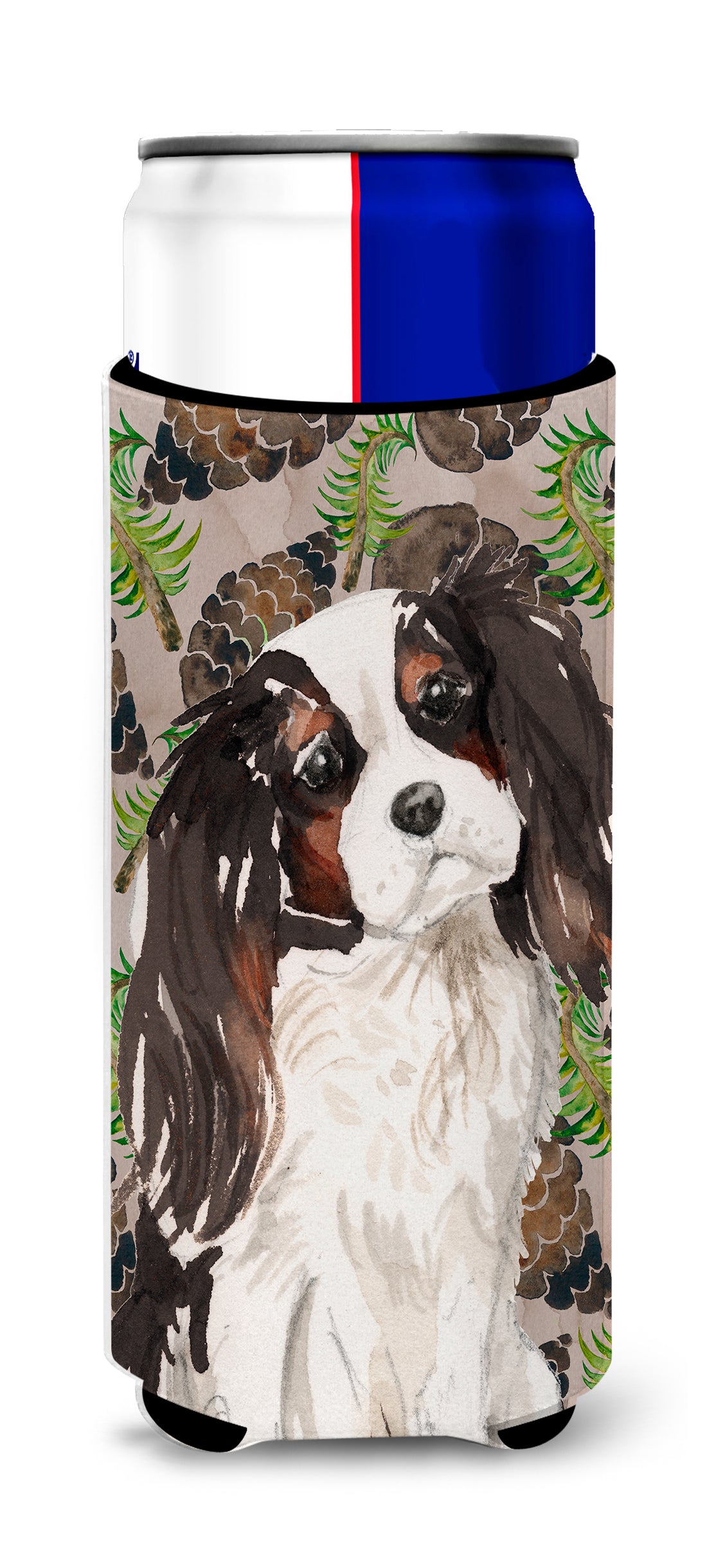 Tricolor Cavalier Spaniel Pine Cones  Ultra Hugger for slim cans BB9577MUK