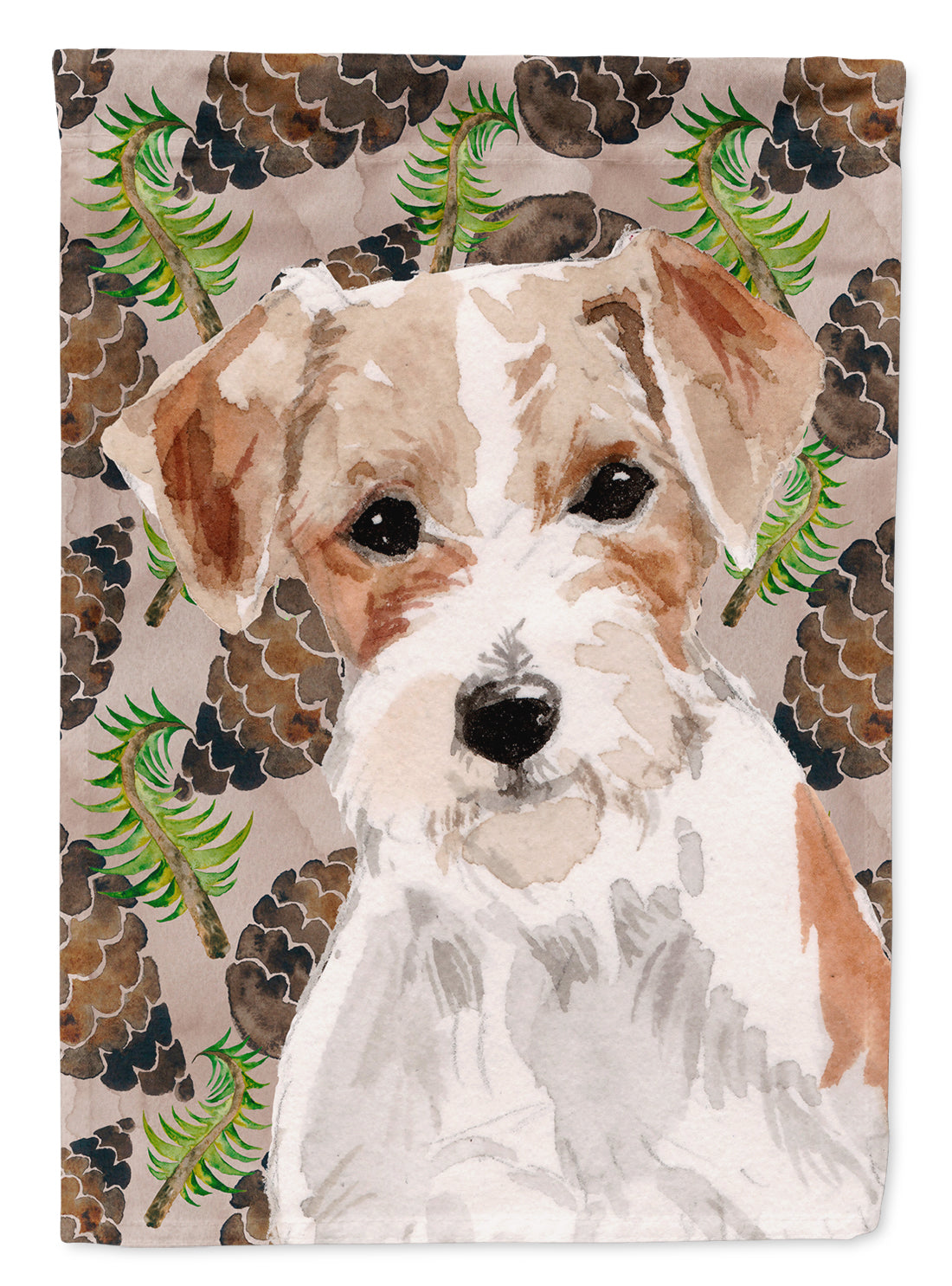 Wire Hair Jack Russell Pine Cones Flag Canvas House Size BB9578CHF  the-store.com.
