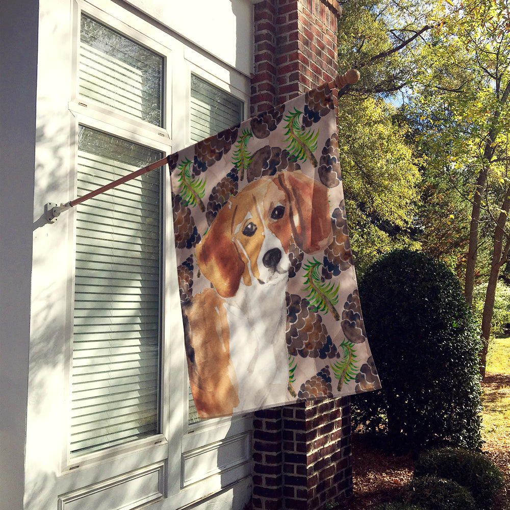 Beagle Pine Cones Flag Canvas House Size BB9579CHF  the-store.com.