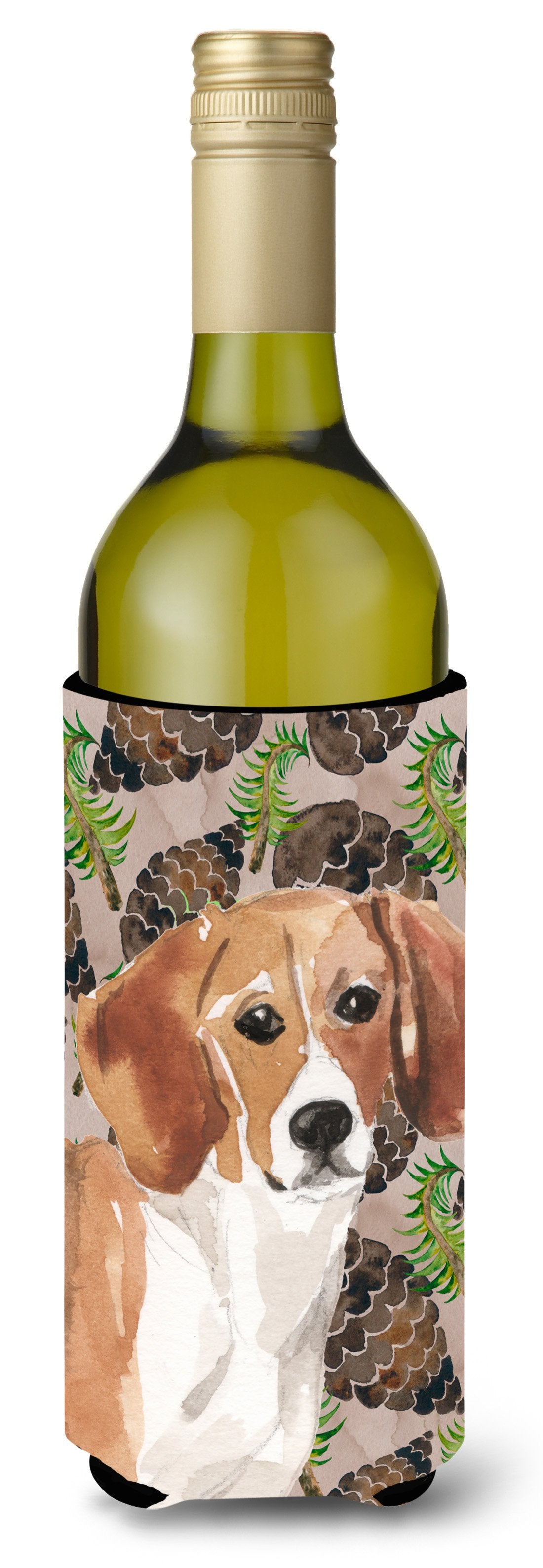 Beagle Pine Cones Wine Bottle Beverge Insulator Hugger BB9579LITERK by Caroline&#39;s Treasures