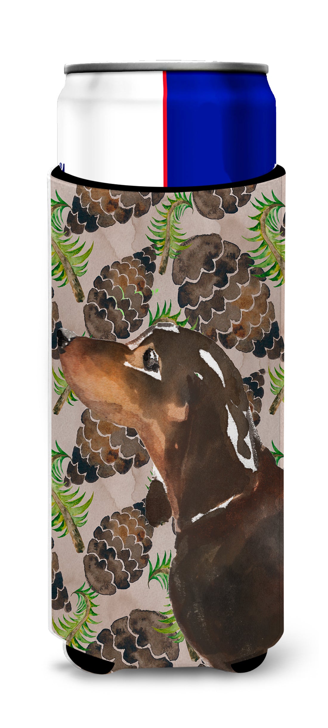 Black and Tan Dachshund Pine Cones  Ultra Hugger for slim cans BB9580MUK