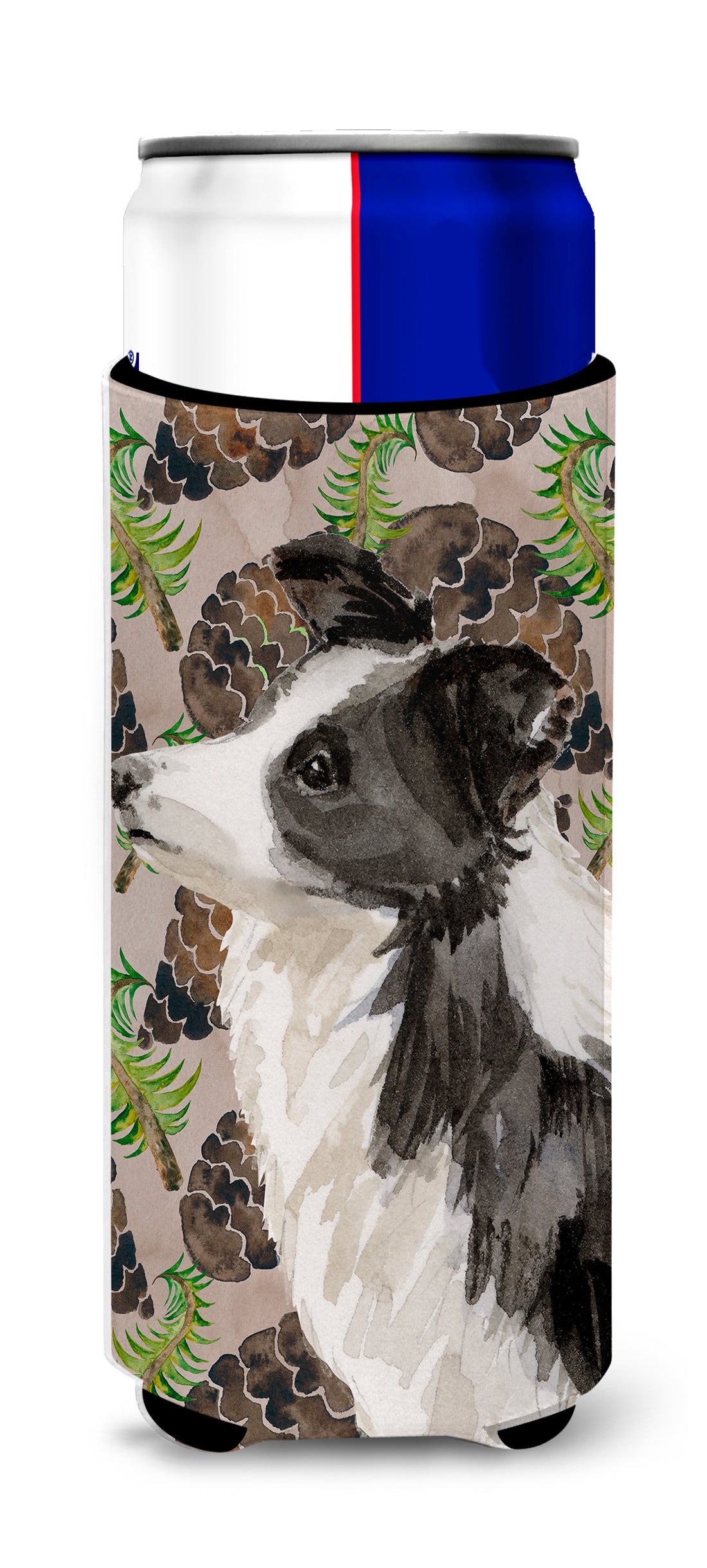 Border Collie Pine Cones  Ultra Hugger for slim cans BB9583MUK  the-store.com.