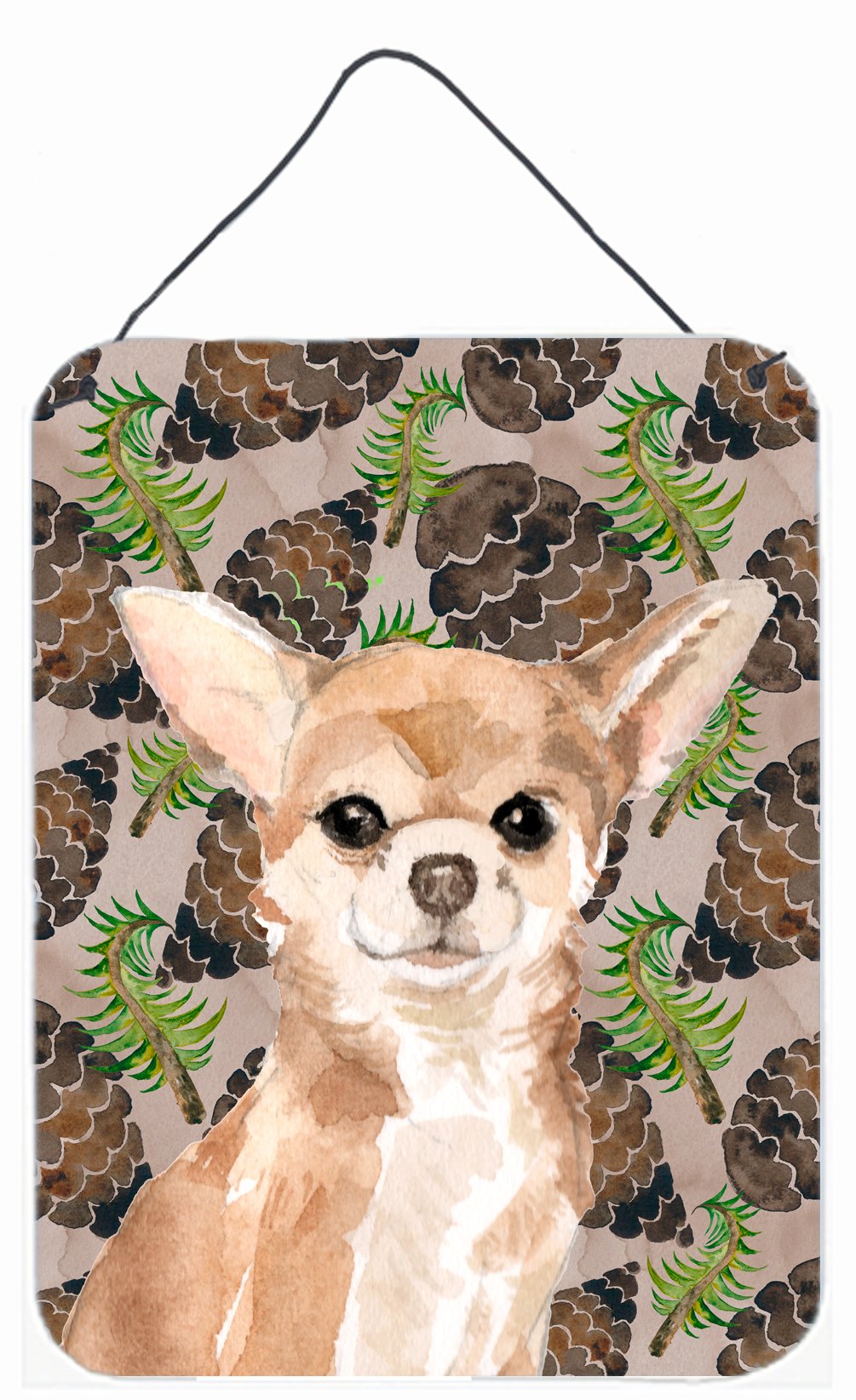 Chihuahua Pine Cones Wall or Door Hanging Prints BB9586DS1216 by Caroline's Treasures