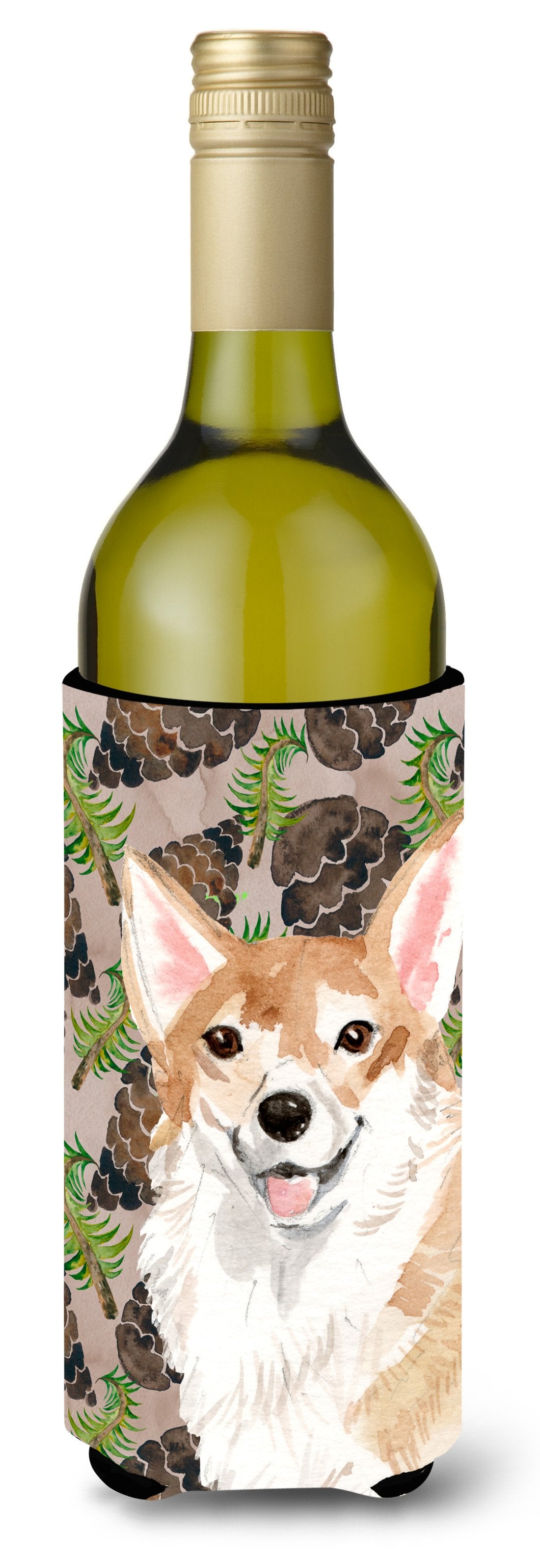 Corgi Pine Cones Wine Bottle Beverge Insulator Hugger BB9589LITERK by Caroline&#39;s Treasures