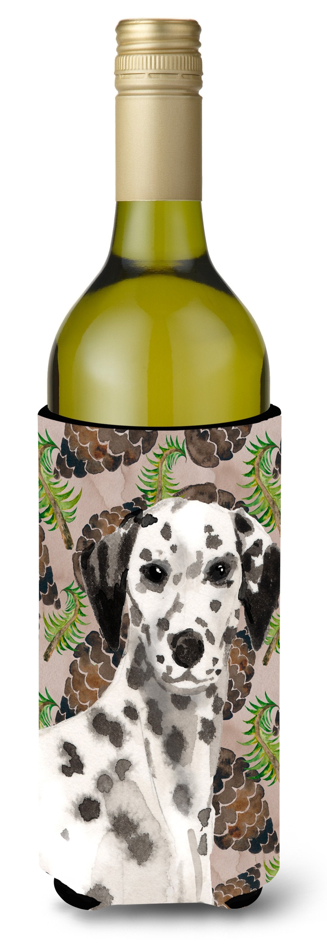 Dalmatian Pine Cones Wine Bottle Beverge Insulator Hugger BB9590LITERK by Caroline&#39;s Treasures