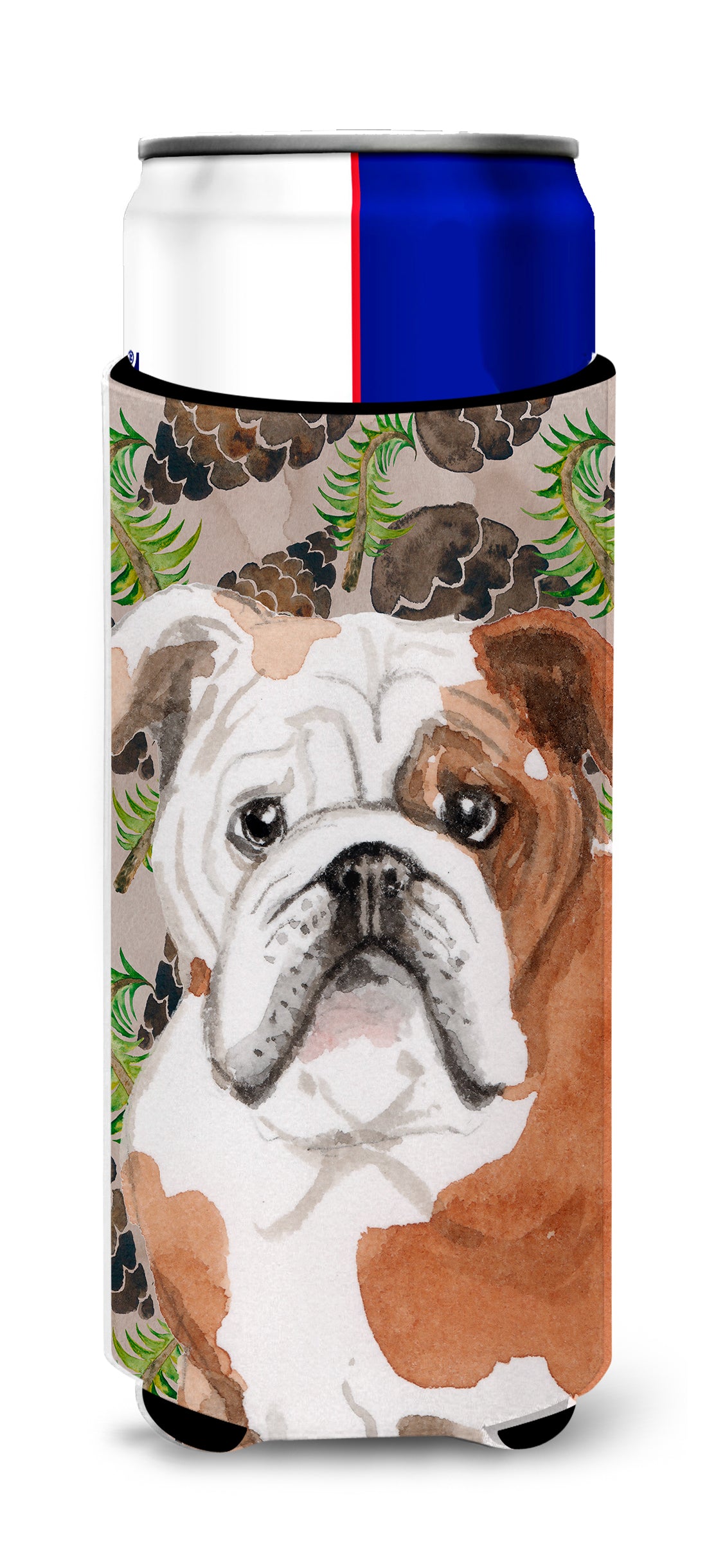 English Bulldog Pine Cones  Ultra Hugger for slim cans BB9591MUK  the-store.com.