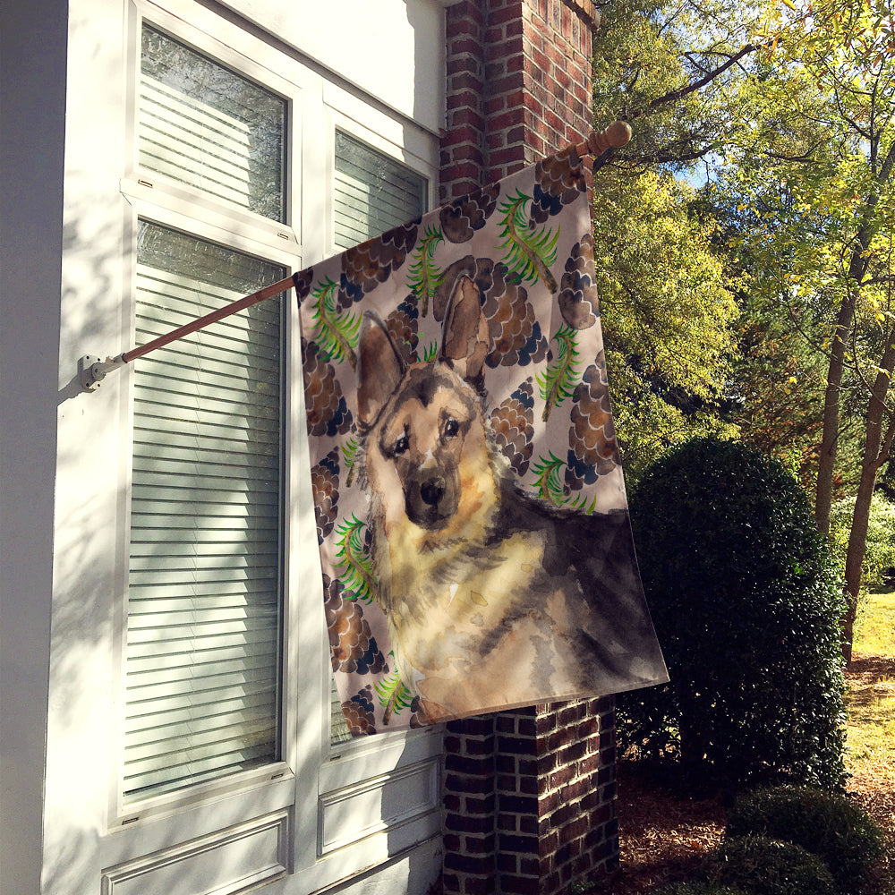German Shepherd Pine Cones Flag Canvas House Size BB9593CHF  the-store.com.