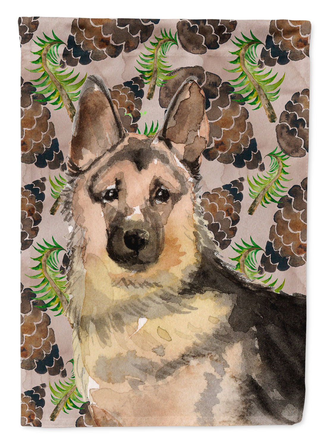 German Shepherd Pine Cones Flag Canvas House Size BB9593CHF  the-store.com.