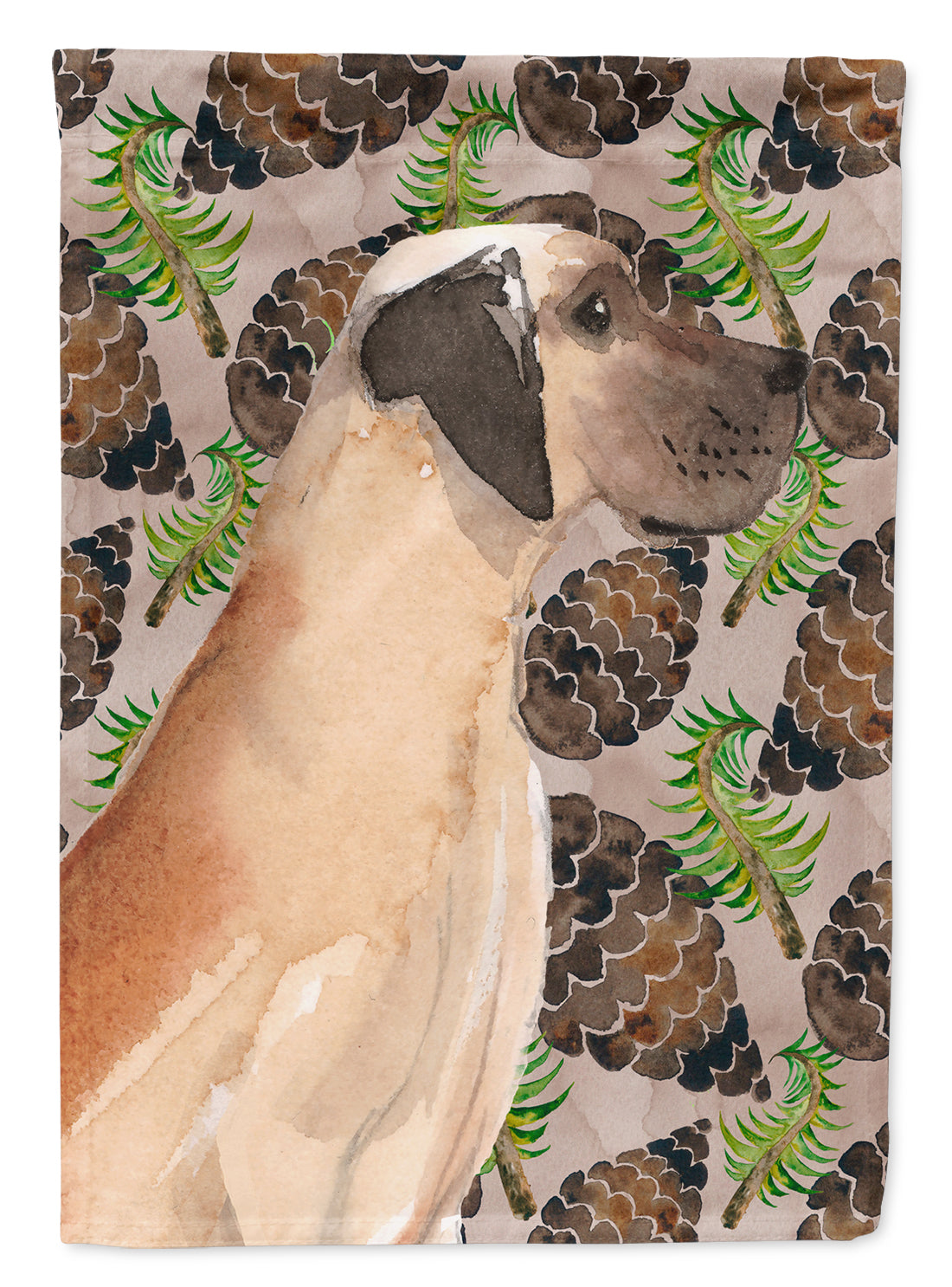 Fawn Natural Great Dane Pine Cones Flag Canvas House Size BB9594CHF  the-store.com.