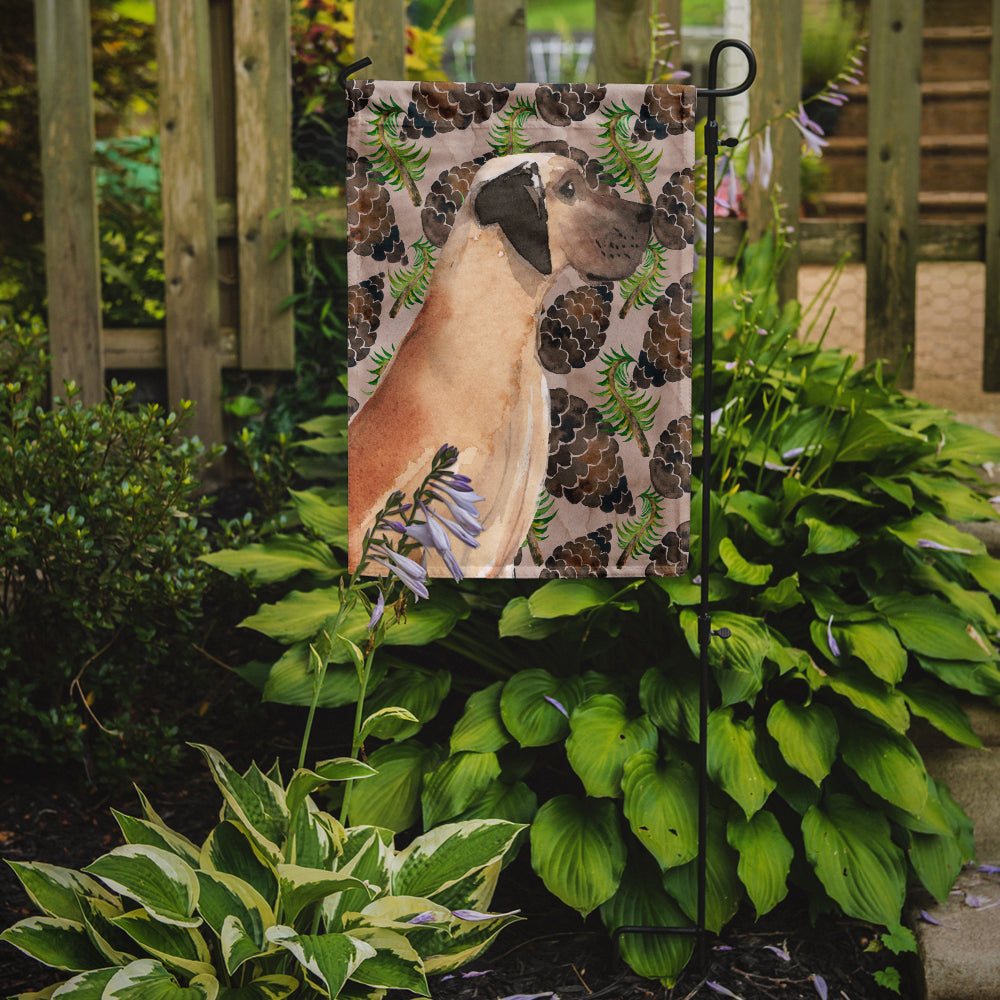 Fawn Natural Great Dane Pine Cones Flag Garden Size BB9594GF  the-store.com.
