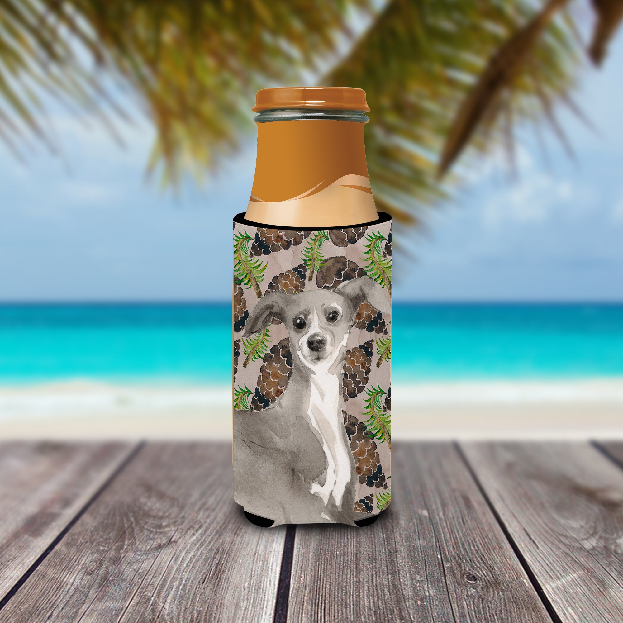 Italian Greyhound Pine Cones  Ultra Hugger for slim cans BB9597MUK  the-store.com.