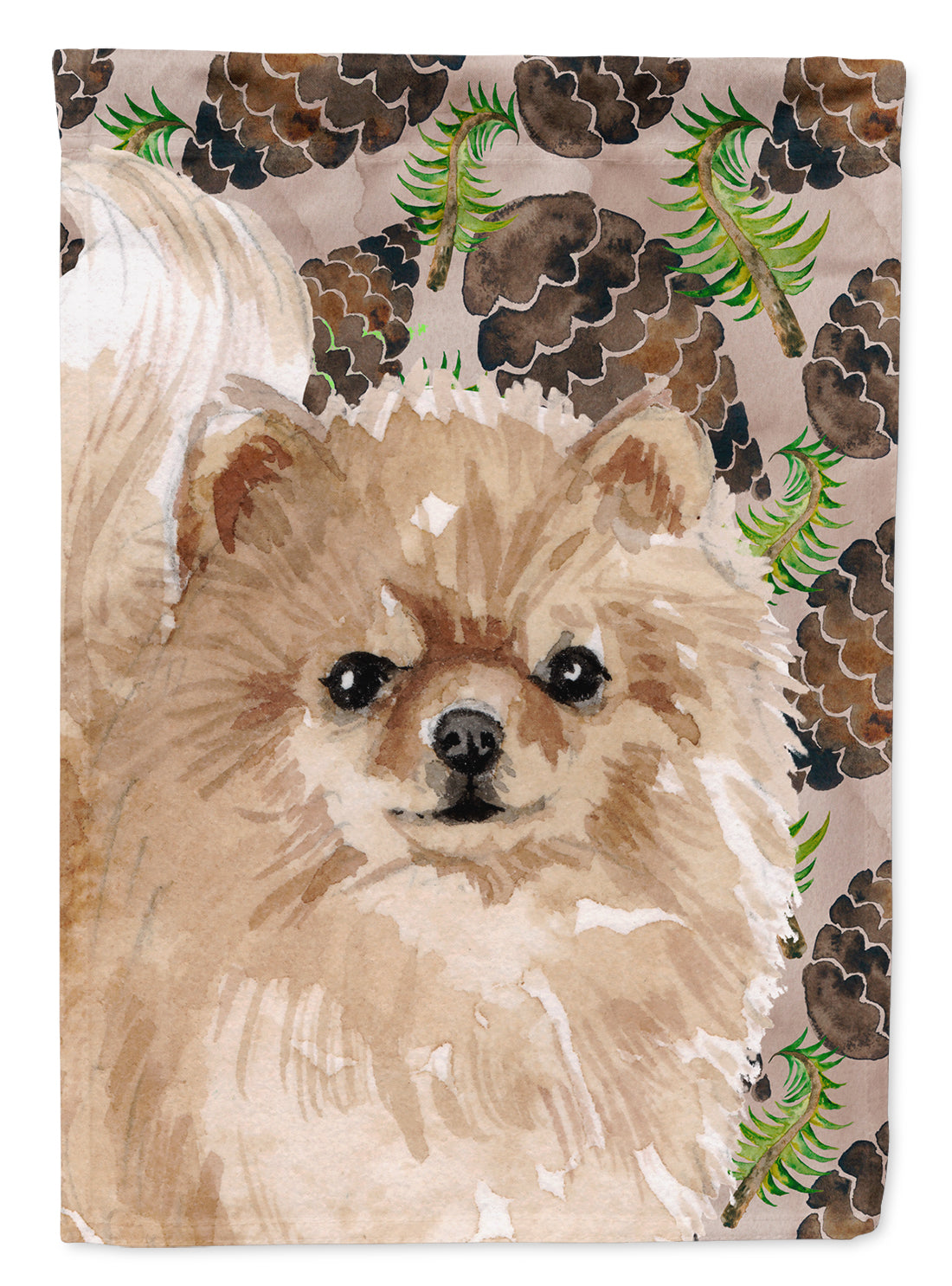 Pomeranian Pine Cones Flag Canvas House Size BB9600CHF