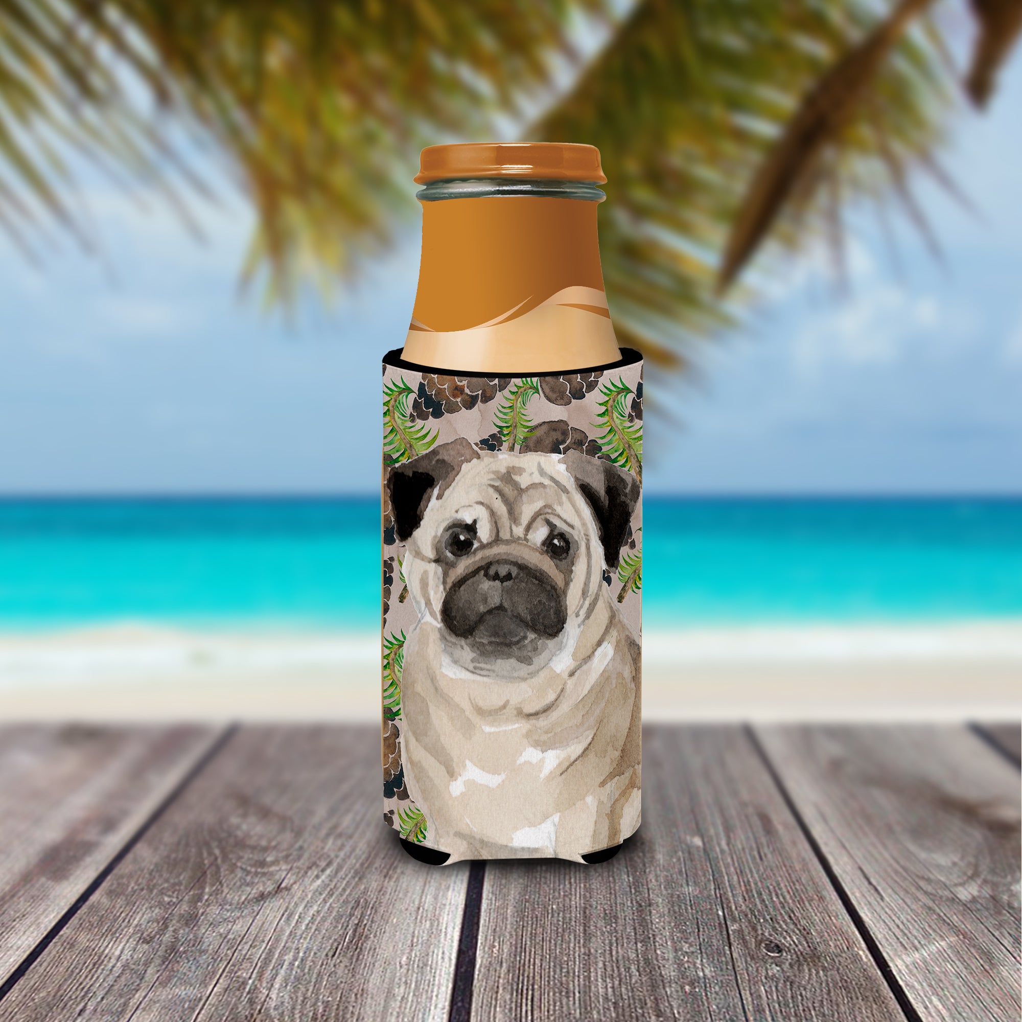 Fawn Pug Pine Cones  Ultra Hugger for slim cans BB9601MUK  the-store.com.