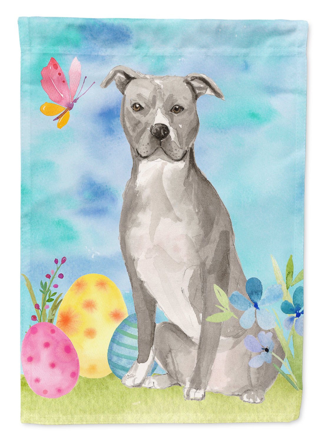 Staffordshire Bull Terrier Easter Flag Canvas House Size BB9605CHF