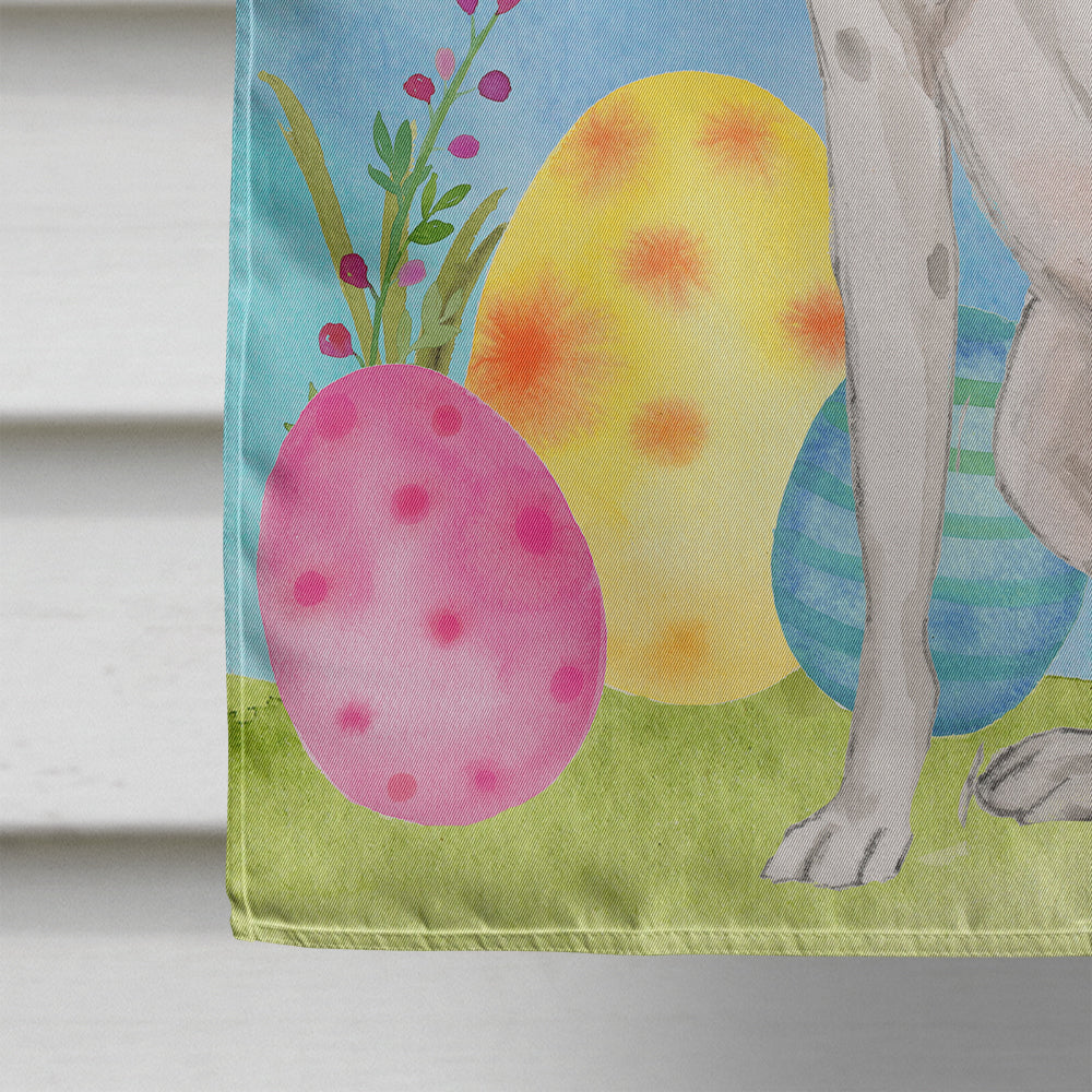 White Staffie Bull Terrier Easter Flag Canvas House Size BB9606CHF  the-store.com.