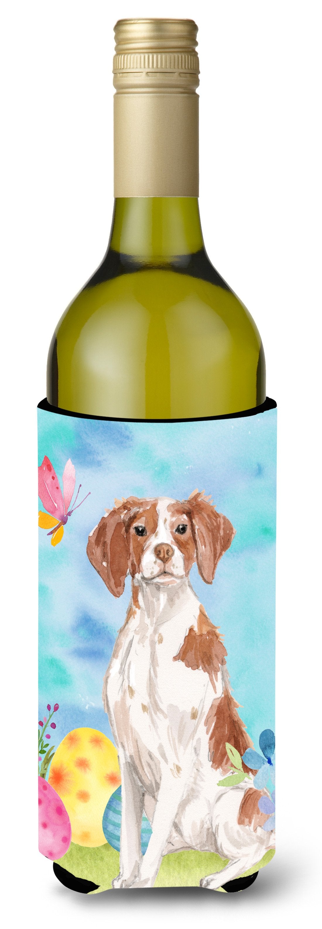 Brittany Spaniel Easter Wine Bottle Beverge Insulator Hugger BB9609LITERK by Caroline&#39;s Treasures