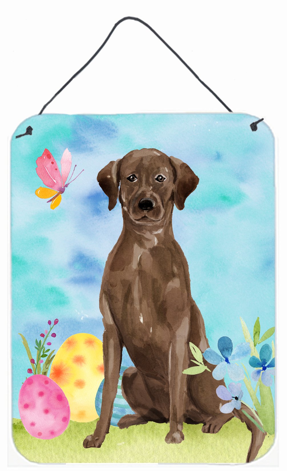 Chocolate Labrador Easter Wall or Door Hanging Prints BB9610DS1216 by Caroline's Treasures